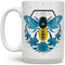 Celestial Bee Ceramic Coffee Mug - Floral Moon Stars Tea Cup, Gift for Women, Men, Friend, Coworker, 15oz