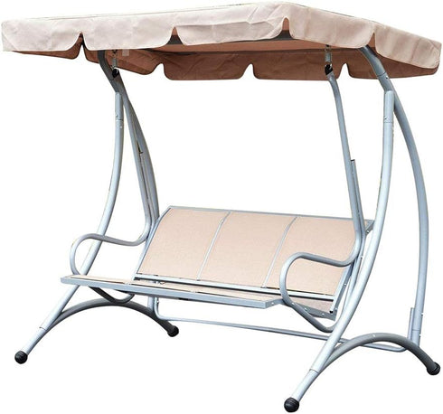 Windproof Porch Swing Canopy Top Cover, Waterproof Sunshade Protector for Outdoor Garden Patio Swing Seat