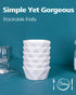 DELLING 8 oz Ramekins Set of 6, Porcelain Geometric Style for Baking Souffle, Ice Cream, Snack, Charcuterie Bowls, Oven