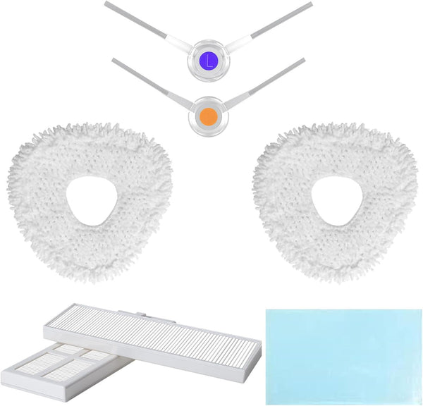 Replacement Parts Kit for Narwal Freo Robotic Vacuum Cleaner, 2 Hepa Filters, 2 Side Brushes, 2 Mop Pads