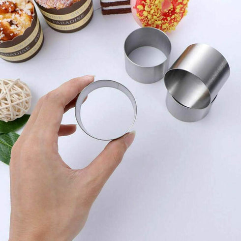 5Pcs Round Cake Rings Mold, 2-Inch Mini Cake & Pastry Ring, Stainless Steel Mousse Dessert Rings Set