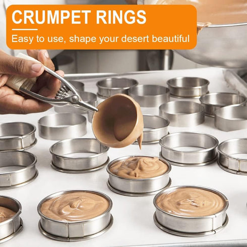6pcs Double Rolled Stainless Steel 3.15inch English Muffin Rings for Cooking