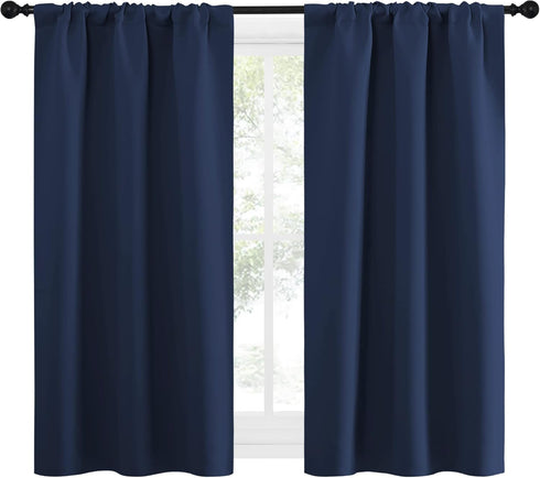 34" 54" 2 NICETOWN Kitchen Curtains, Short Blackout Curtains & Drapes, Thermal Insulated Blackout Curtain Panels