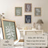 Set 4 (11x14 GUMEYJIA Boho Wall Art of Framed Herb Prints Botanical White Floral Sketches with Gray and Sage Green