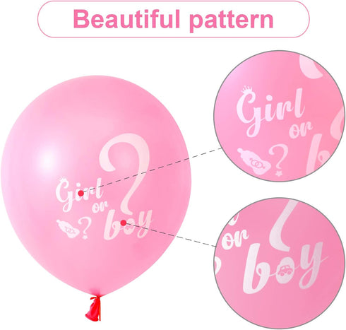30 Pcs Gender Reveal Balloons, 12 Inches Pink Blue Latex Balloons for Baby Shower Themed Decorations