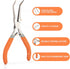 6 Inches Fish Bone Pliers/Tweezers, Bent Nose Curved Stainless Steel with Non-Slip Grip
