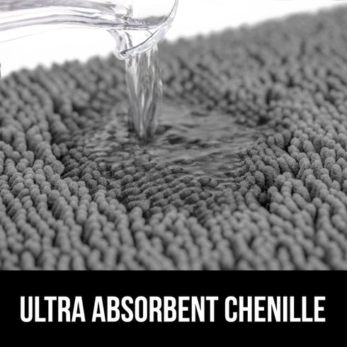 Gorilla Grip Plush Absorbent Shaggy Chenille Bath Rug Mat for Toilet Base | Machine Washable Microfiber Bathroom