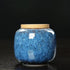 123Arts Ceramic Sugar Bowl, Tea Canister with Sealed Wooden Lid for Kitchen Storage