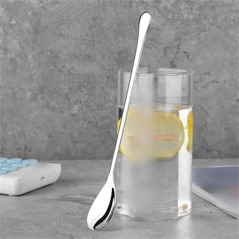 9.25-Inch Long Handle Iced Tea Spoon, Premium 304 Stainless Steel Cocktail Stirring Spoon, Silver