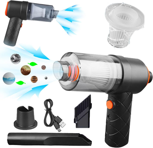 Cordless Handheld Car Vacuum Cleaner, 4000Pa Powerful Mini Vacuum 2 in 1 Low Noise Air Buster with Multi-Nozzles