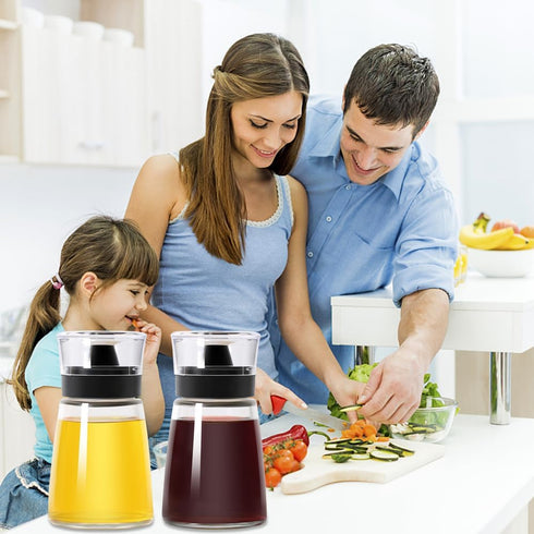 TINMIX Leak-proof Oil Dispenser Bottle: 160 ml/5.4 oz Glass Olive Oil and Vinegar Cruet for Outdoor Camping, Well