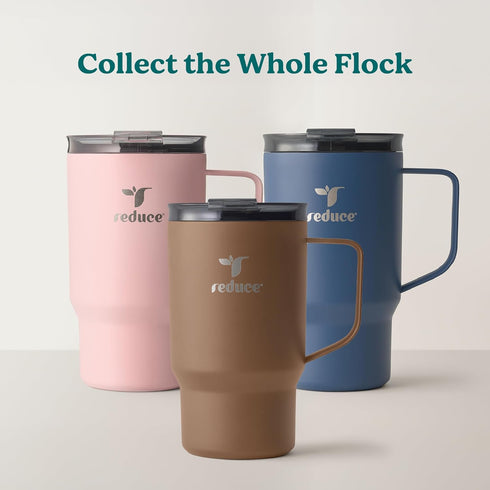 Hot1 18 oz Hot1 6 REDUCE Stainless Steel Insulated Mug with Temperature Adjusting Lid - Dual-Wall Vacuum, Cupholder