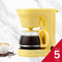 Holstein Housewares 5 Cup Drip Coffee Maker, User Friendly with Permanent Filter, Yellow