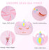 Unicorn Stuffed Animal Toy Storage, Bean Bag Chair Cover ONLY, Velvet Soft Organization for Kids Blankets, Pink