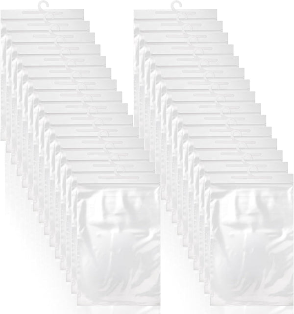 Frcctre 30 Pack 10 x 15 Inches Hanging Storage Bags, Large Hook Reusable Clear Hanging Plastic Bags for Packaging