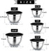 P&P CHEF Set of 5 Stainless Steel Mixing Bowls with Black Lids, Nesting Salad Mix Bowl for Mixing, 4.6, 3, 1.5, 1, 0.7