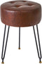 IBUYKE Faux Leather Round Footrest Stool, Makeup Vanity Stool Side Table, PU