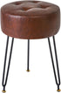 IBUYKE Faux Leather Round Footrest Stool, Makeup Vanity Stool Side Table, PU