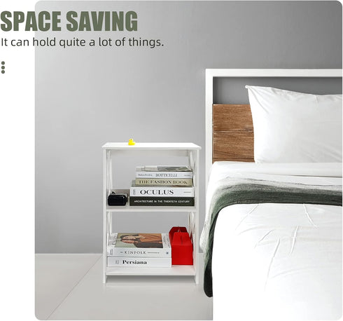 Lechay Slim White Side Table - Perfect for Small Spaces