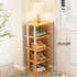 5Tier- Closet Bamboo Shoe Rack Vertical Shoe Rack for Small Spaces, Tall Narrow Shoe Rack Organizer for Entryway Corner