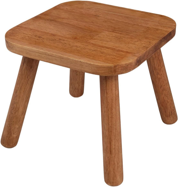 zaowofires Solid Wood Step StoolWooden Plant Stool, Wood Plant Stand, Round Footstool, Removable