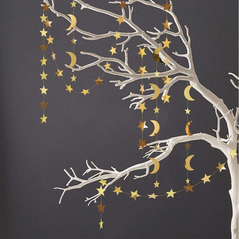 Decor365 Gold Moon Star Garland - Ramadan Decorations, Hanging Twinkle Little Star Birthday Party Decor
