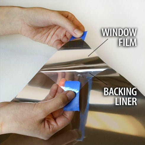 One-Way Bronze Mirror Finish Vinyl Window Wrap - Self-Adhesive Film Roll (12 Inch x 60 Inch)