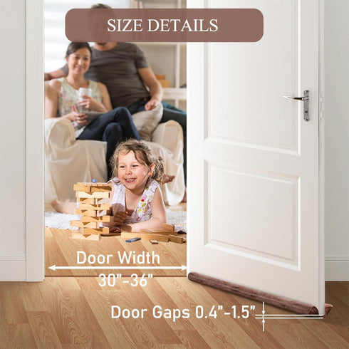 GDHOMM Under Door Draft Stopper, Adjustable Weather Stripping Gap Filler & Seal, Coffee