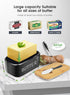 Butter Dish with Lid for Countertop, Large Ceramic Butter Keeper Container with Knife and Silicone Sealing