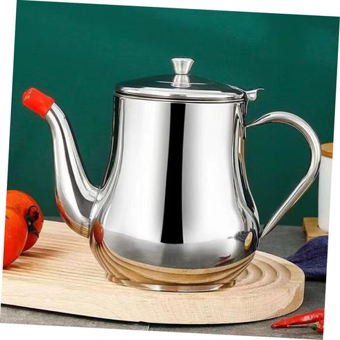 Ciieeo Large Stainless Steel Oil Pot - Cooking Grease Container with Filter Cup for Frying and Sauces