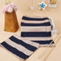 21~16x8~21" GORGECRAFT Directors Chair Cover Canvas Replacement Seat Cover Classic Blue and Beige White Stripes Canvas