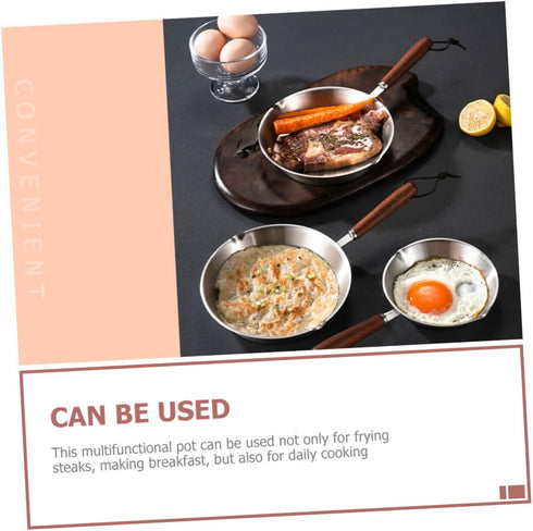 Frying Pan Mini Pancake Pan Stainless Steel Saucepan Portable Griddle Chef Pan Mini Skillet Mini Grill Pans Multi-use Egg Pan Fry Pan for Eggs Mini Egg Pan Heating Small Pan Sweden