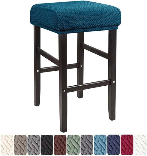 LIULIWEIFA Bar Stool Slipcover Set - Rectangle Saddle Cushion Covers, Stretch Vanity Counter
