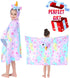 Cozy Unicorn Gifts for Girls Wearable Fleece Soft Throw Blanket Cute Hooded Bath Towel Wrap Plush Bathrobe Soft & Kids