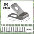 Wire Fence Clips 200 Pcs, Stainless Steel Fencing Mounting Clips with Screws for 12-16 Gauge Welded Wire to Wood, Metal