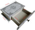 9.5 6.7 2 Vintage Book Storage Box with Drawer, Distressed Gray Faux Leather Cover with Ornate Baroque Design, Hidden