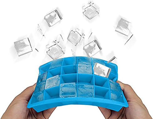 Ice Cube Tray, Silicone Square Ice Trays Easy Release Stackable Mold with Removable Lid, 24 Cavity (2 Pack)