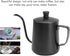 Pour Over Coffee Kettle - Stainless Steel Gooseneck Spout Coffee Tea Pot, 350ML Black with Lid