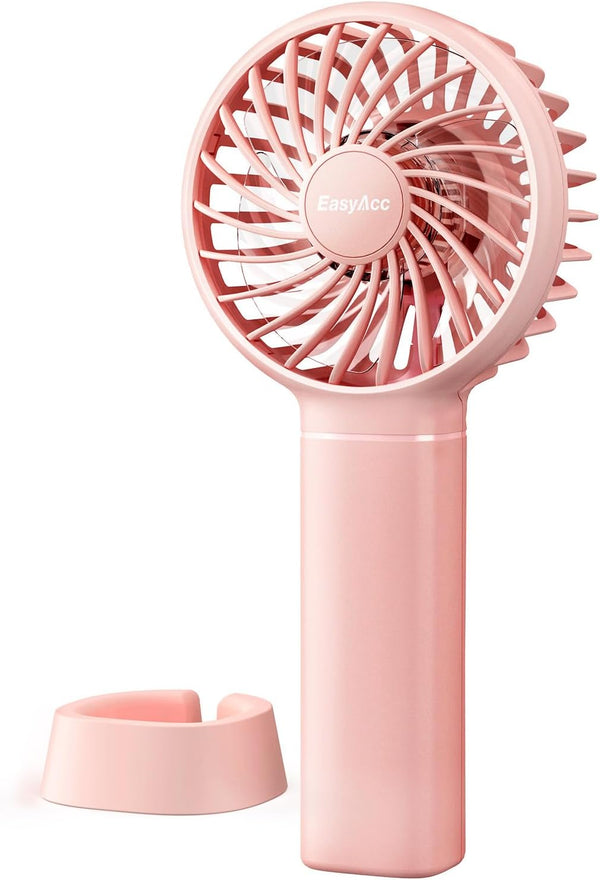 EasyAcc Mini Portable Handheld Fan, Premium Motor Personal Fan, USB C Rechargeable for Kids, Women, Outdoor, Pink
