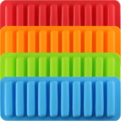 10 Cavity Long Stick Silicone Candy Chocolate Molds for Chocolate Gummy Candy Caramel, Set of 4