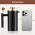 Black French Press Coffee Maker 12oz, Stainless Steel Insulated Coffee Press with Rose Gold Lid, 2 Extra Screens & 1