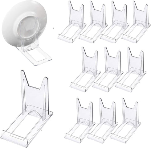 Acrylic Plate Stands, Adjustable Decorative Plate Holder, 12 Pieces for Display Pictures or Plates