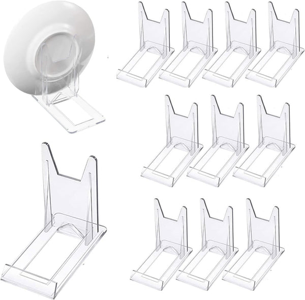 Acrylic Plate Stands, Adjustable Decorative Plate Holder, 12 Pieces for Display Pictures or Plates