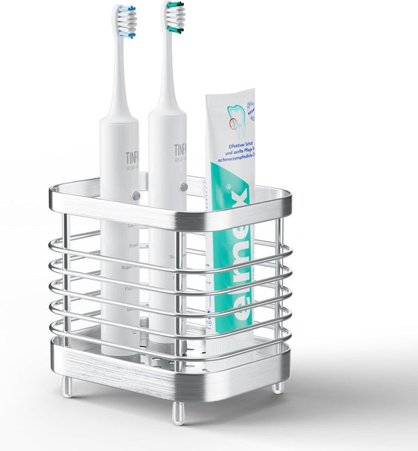 Electric Toothbrush Holder for Bathroom, Stainless Steel Organizer Storage Cup for Countertop Sink