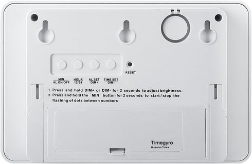 Digital Wall Clock Battery Operated with LED Display, Backlight, Table-top, Alarm, Brightness Adjustable
