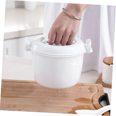 Microwave Rice Cooker and Food Storage Bowl with Lid, Microwave Rice Cooking and Steamer Basket