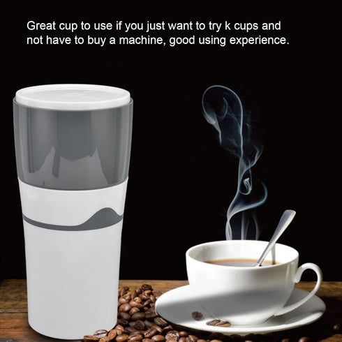 Portable Drip Coffee Maker, K Cup Coffee Machine for Travel and Camping, Grey and White