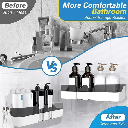 2-Pack Shower Caddy, Separable Shower Organizer with Soap Dish and Hooks, No Drilling Double Layer Shower Shelf, Used