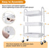 Rcemlip 3 Tier Rolling Cart with Wheels for Pantry Organizers and Storage, Metal Utility Kitchen Cart for Fruit