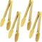 4 Pack Gold Serving Tongs, XEVOM Stainless Steel Buffet Tongs, 9 Inch Salad Serving Utensils